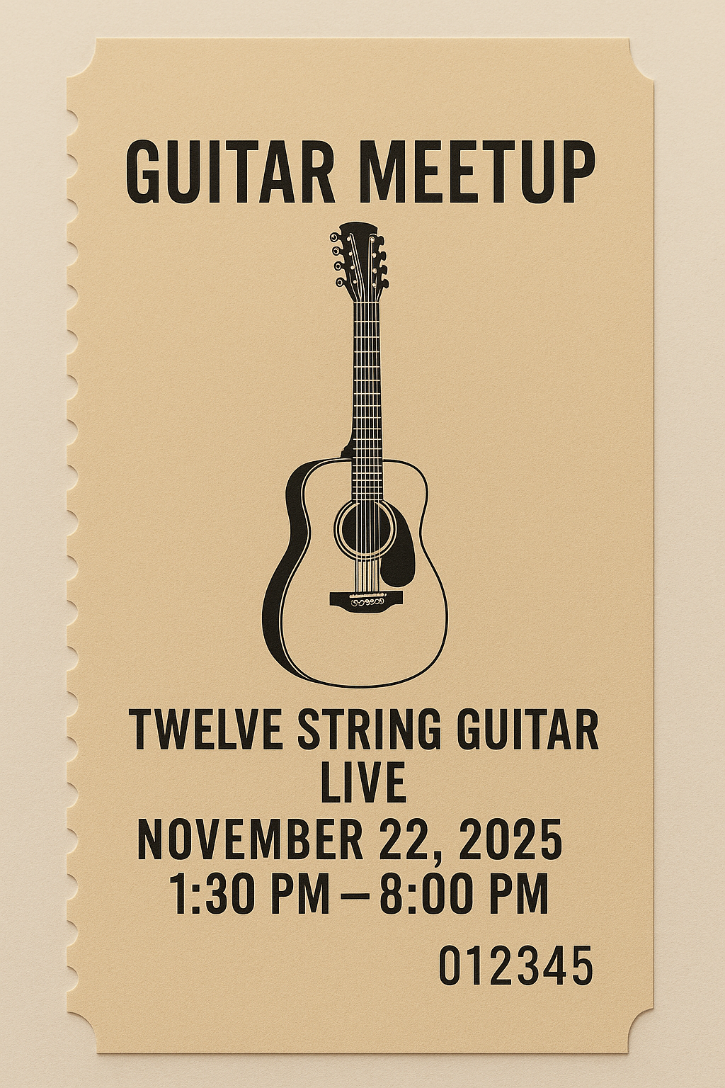 12弦ギター演奏会兼オフ会 チケット きょんさん